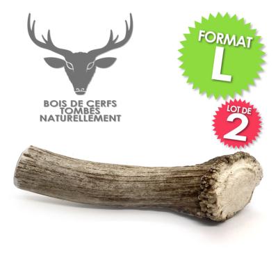 LOT DE 2 - Bois de cerf - Friandise taille L à mâcher 