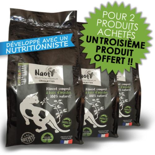 PROMO ANCIENNES ETIQUETTES - LOT DE 3 AU PRIX DE 2 - NAOTY – Croquettes Chats toutes races 7mm – 1,5 kg